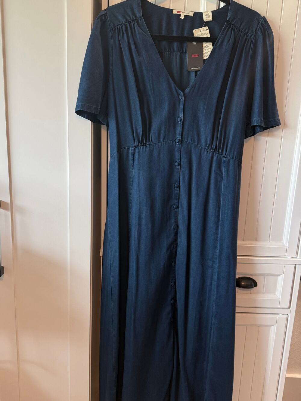 Levi’s Sarina Indigo Button-Front Midi Dress XL NWT